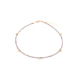 smoky quartz & gold drops anklet