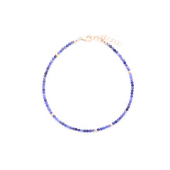 sodalite & gold beads anklet