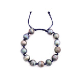 knotted nylon tahitian pearl bracelet