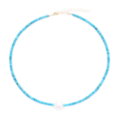 turquoise & white baroque pearl