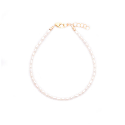 White Rice Pearls Layering Bracelet