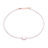 white rice pearls & coin pearl choker