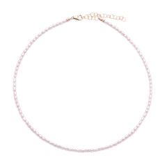 white rice pearls choker
