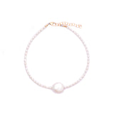 white rice pearls & coin pearl anklet