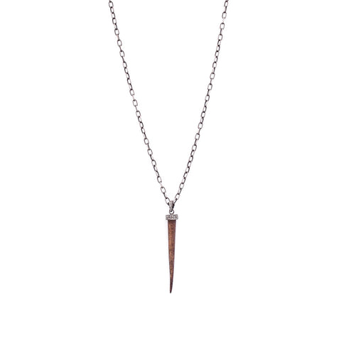 wood diamond spike pendant