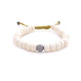 bone & diamond ball adjustable bracelet