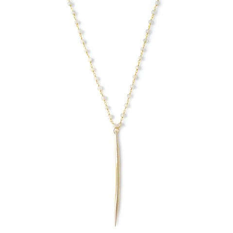 wire-wrapped Moonstone & gold spike