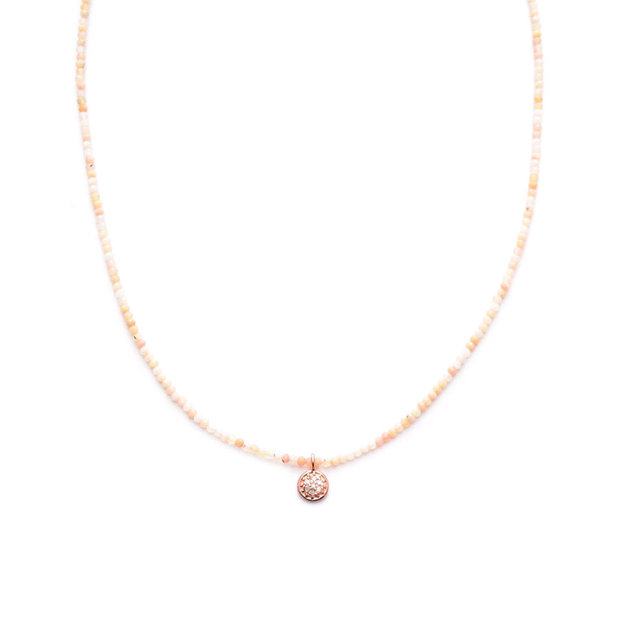 pink opal & rose diamond disc