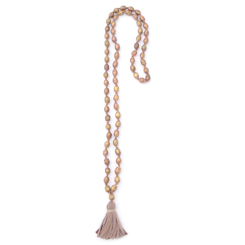 knotted brass beads & tassel