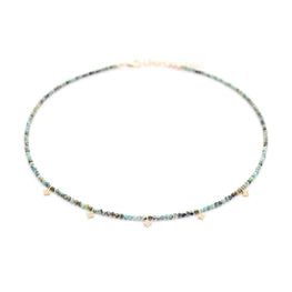 african turquoise & pave diamond shape drops