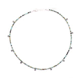 african turquoise & silver flowers