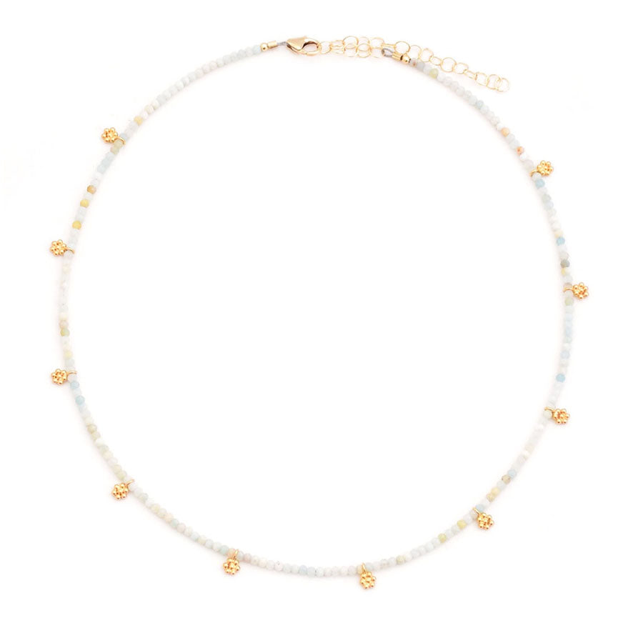 amazonite & gold flowers