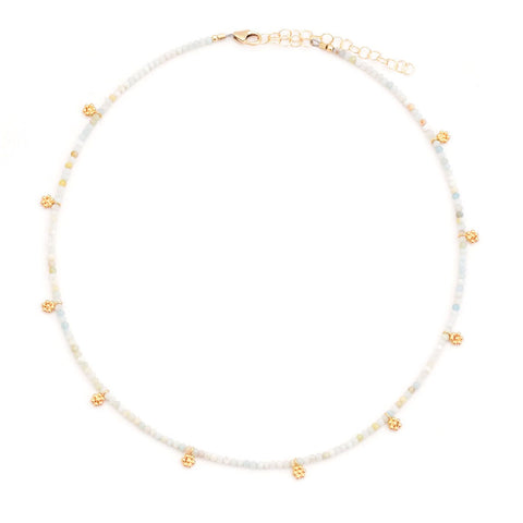 amazonite & gold flowers