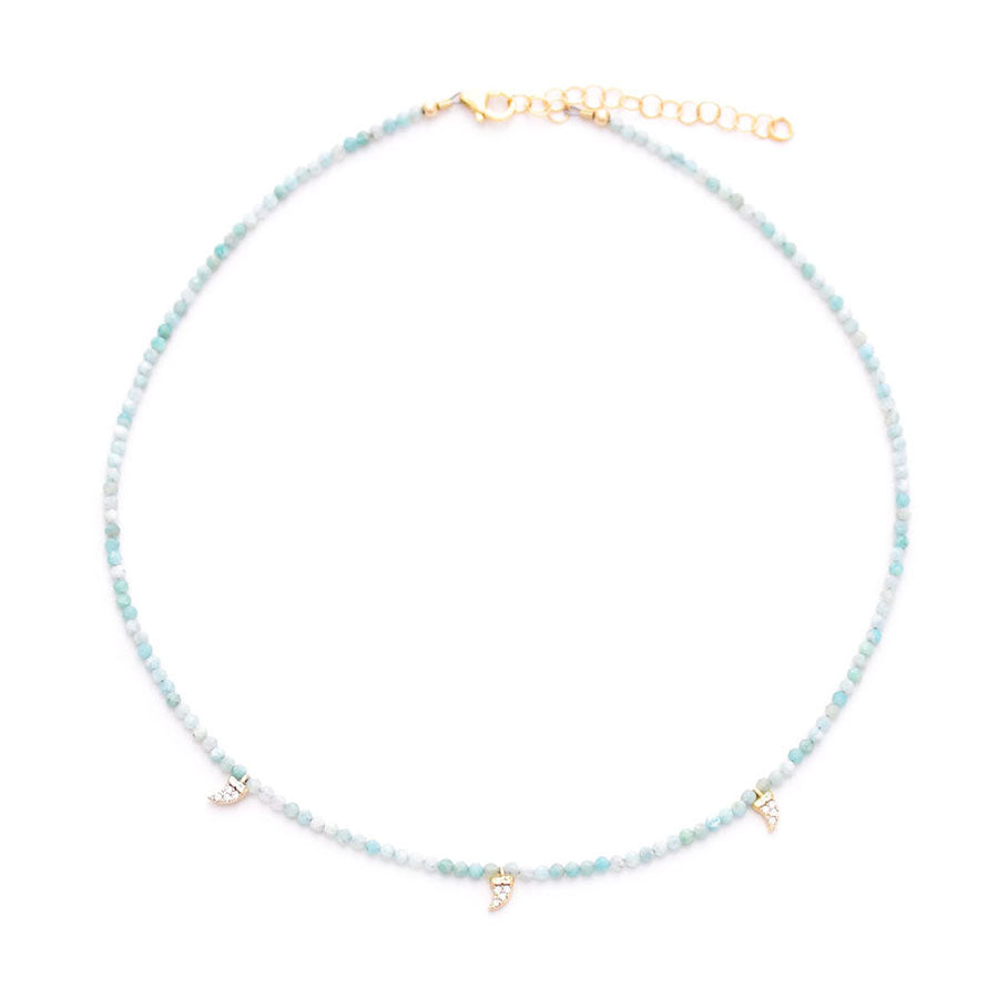 amazonite & pave tusk drops
