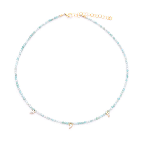 amazonite & pave tusk drops
