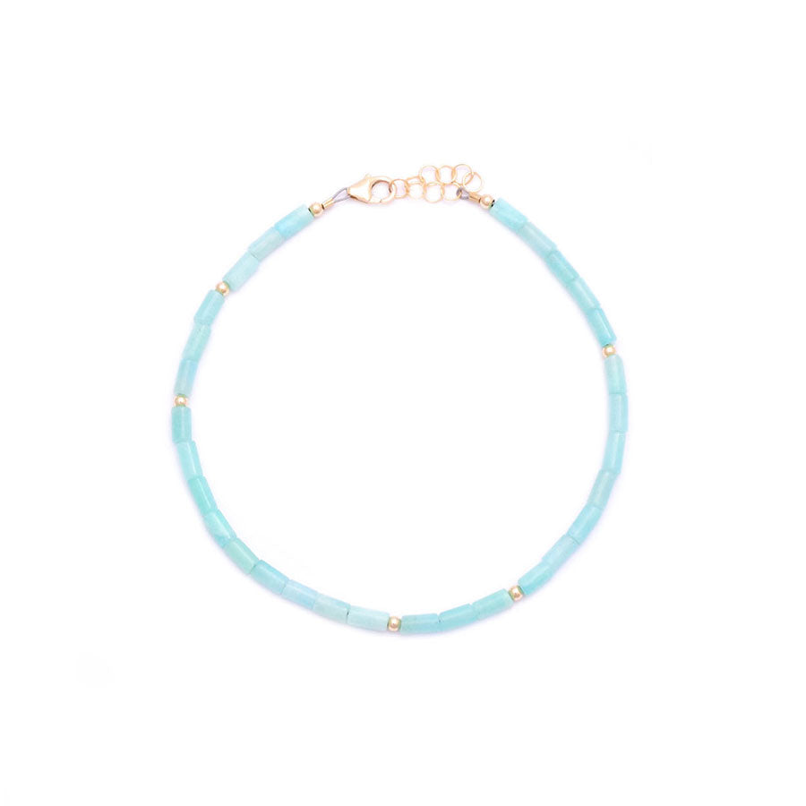 amazonite tube beads anklet