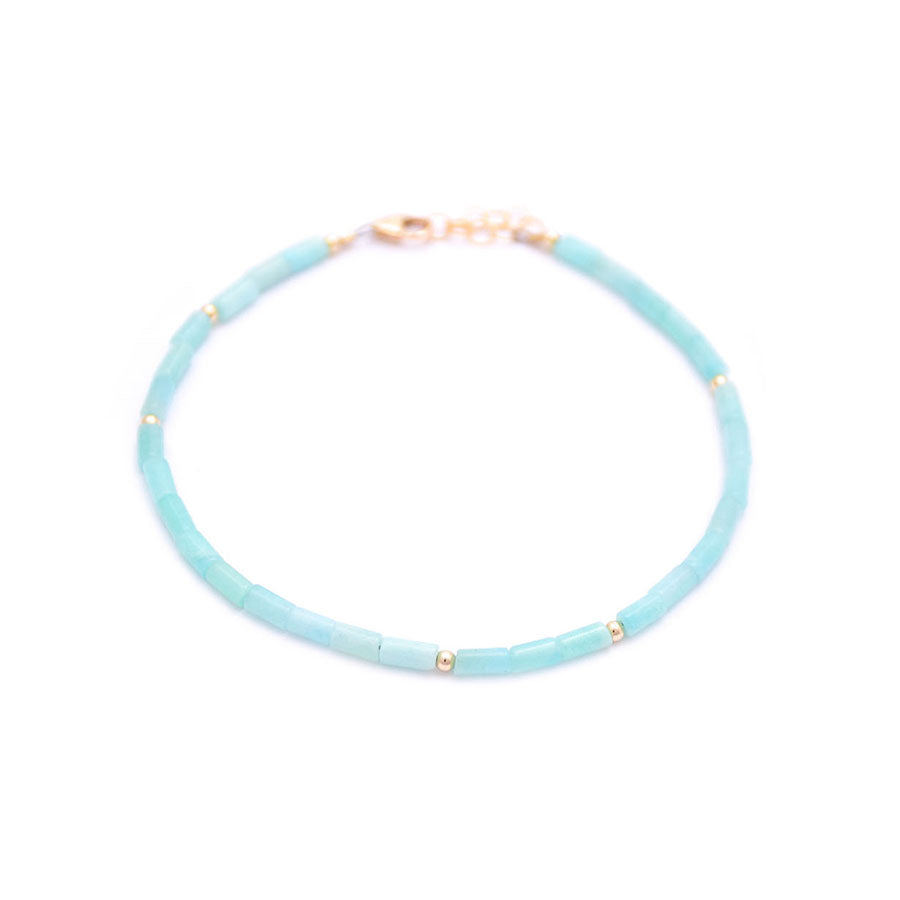 amazonite tube beads anklet