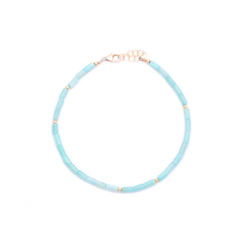 amazonite tube beads anklet