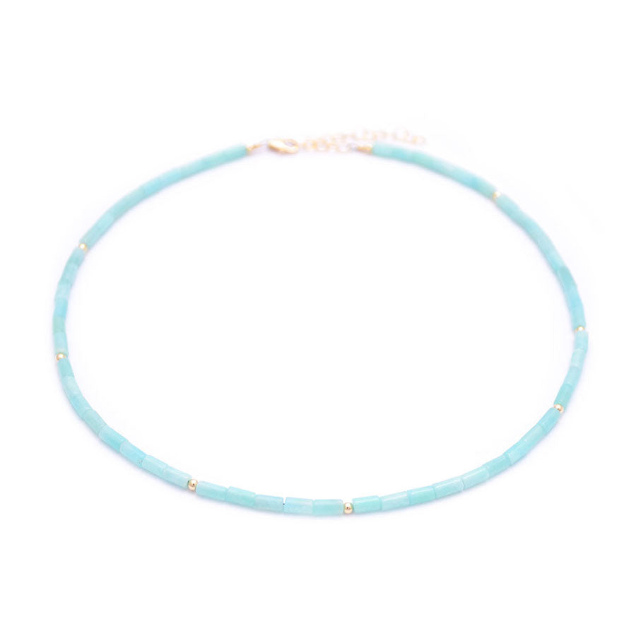 amazonite tube beads choker