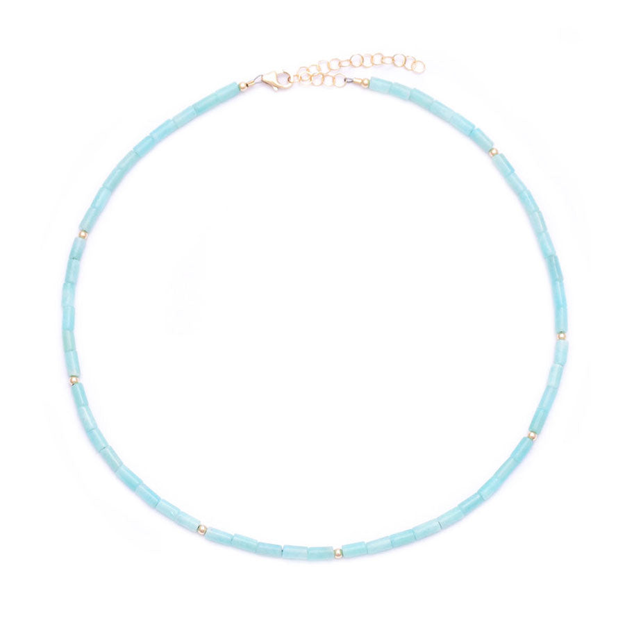 amazonite tube beads choker