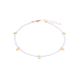 aquamarine & gold flowers anklet