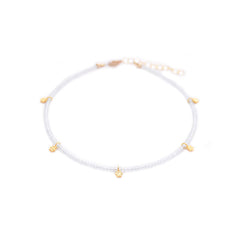 aquamarine & gold flowers anklet