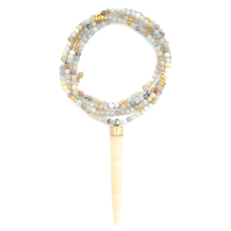 matte amazonite & bone spike