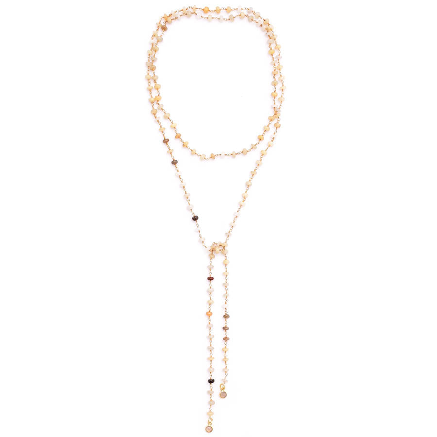 wire-wrap Opal chain lariat