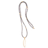 labradorite & bone feather
