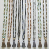 knotted matte amazonite & tassel