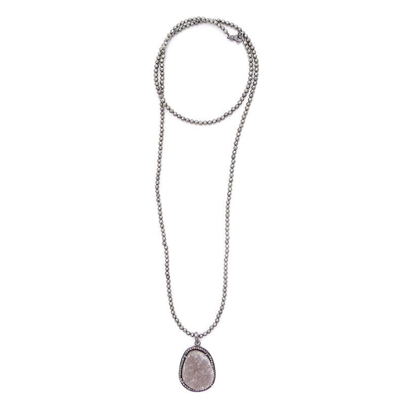 pyrite & mini diamond druzy