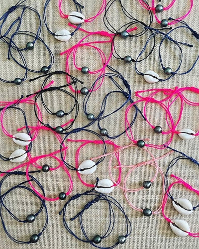 tahitian pearl nylon bracelet