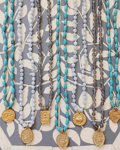 turquoise & vermeil buddha charm