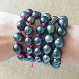 knotted nylon tahitian pearl bracelet