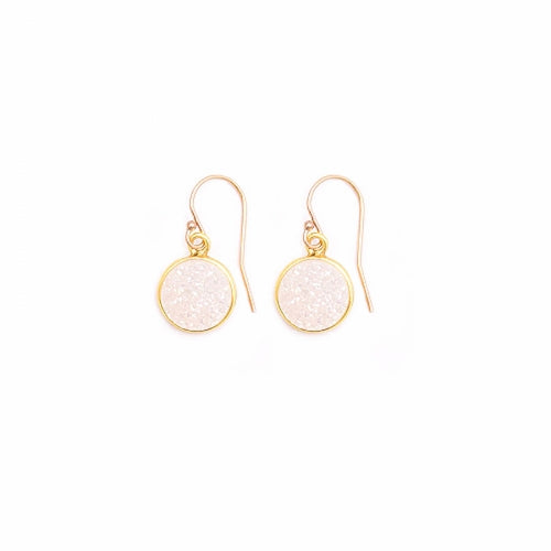 iridescent white druzy drops