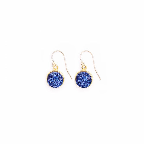 navy druzy drops