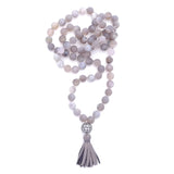 knotted matte agate & tassel