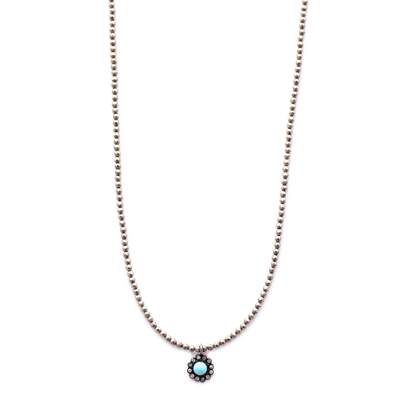 mini turquoise diamond flower