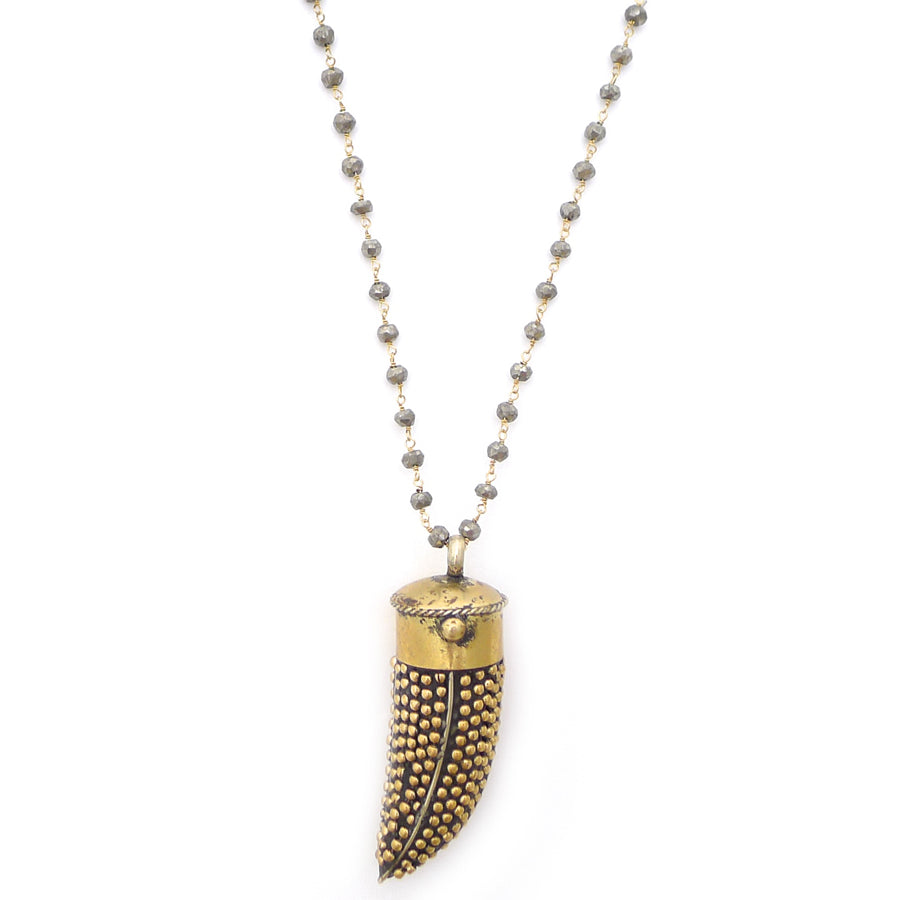 wire-wrapped brass horn