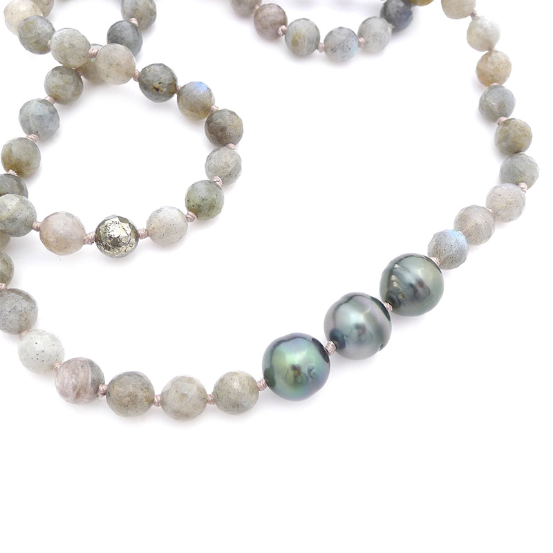 labradorite & tahitian pearls