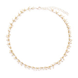wire-wrap pearl dangle choker
