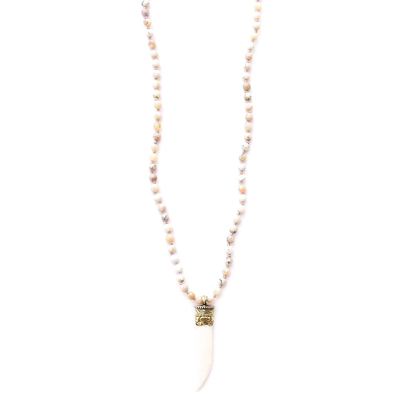 knotted african opal & bone tusk