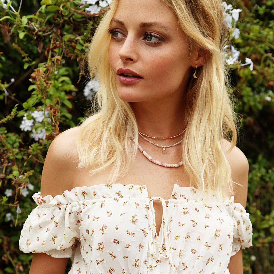 pink opal & rose gold choker
