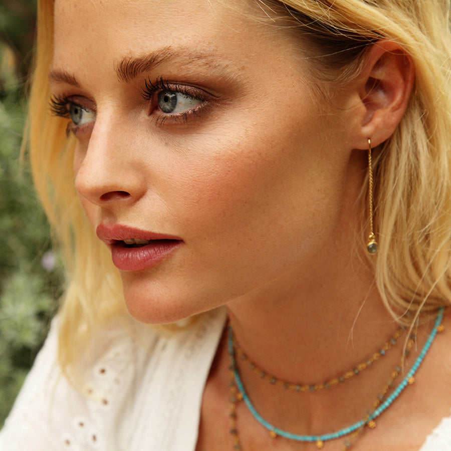 turquoise & gold flowers