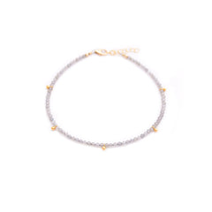 labradorite & gold drops anklet