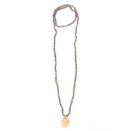 labradorite & large vermeil buddha charm