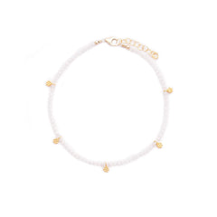 moonstone & gold flowers anklet