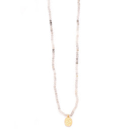 rutilated quartz & vermeil buddha charm