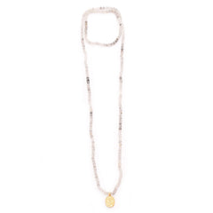 rutilated quartz & vermeil buddha charm