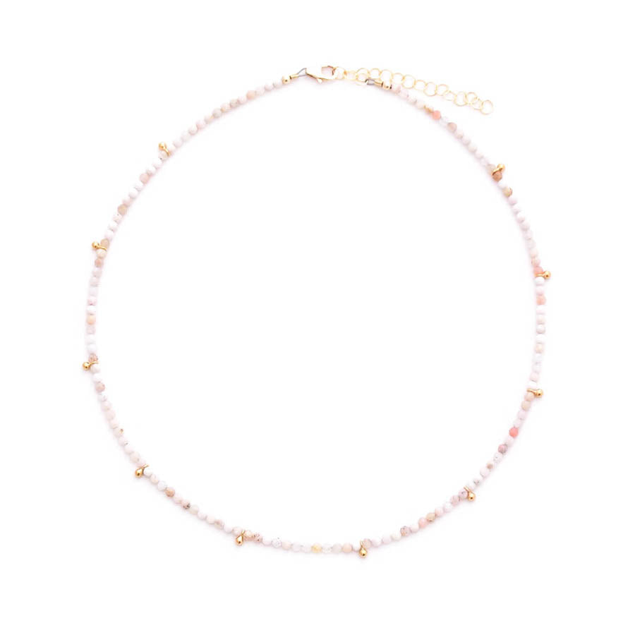 pink opal & gold drops